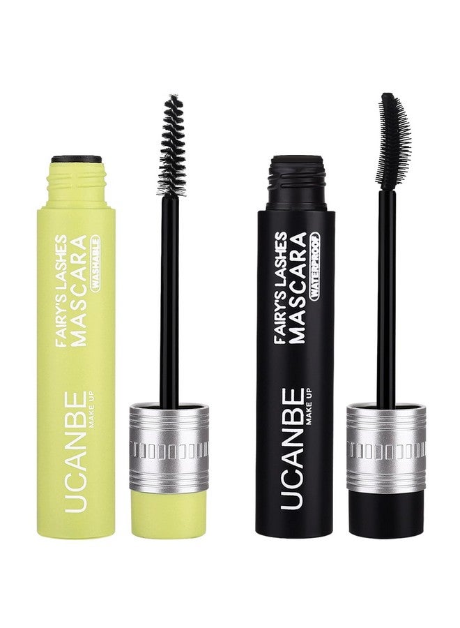 2Pcs Mascara Black Volume And Length, Waterproof Mascara Curling Longstay, Smudgeproof, No Flaking, No Clumps, Hypoallergenic Tubing Thrive Mascara