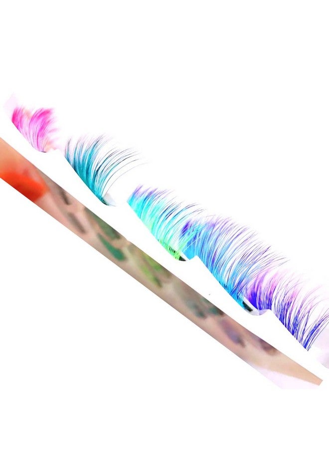 Sunniess Ombre Colored Lashes Silk Protein Fluffy Wispy Volume Fake Lashes For Halloweens Cosplay Party Stage Russian D Curl Lashes With Color Make Up Faux Mink False Eyelashes 5 Pairs (Ag00)