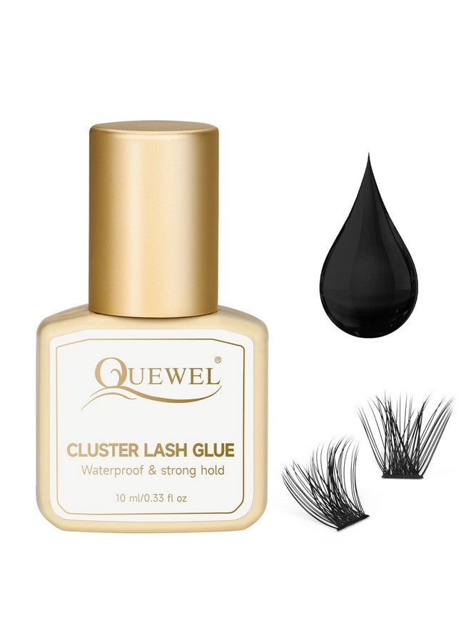 Lash Clusters Glue 10Ml Cluster Lashes Glue Black Diy Lash Extensions Glue For Individual Lashes Longlasting Eyelash Glue No Irritation, Large Capacity No Shaking(Black10Ml)