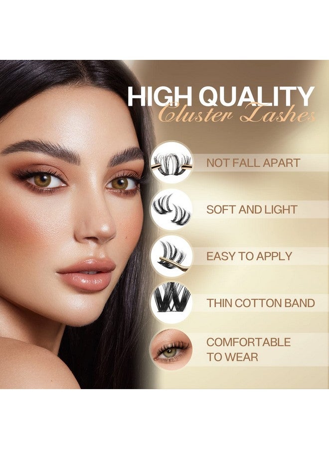 Lash Clusters Quewel 144Pcs Cluster Lashes Mix1218Mm 2 Styles Diy Lash Extensions Clusters In One Individual Lashes Tray With Thin Band(S012+S043Mix1218)