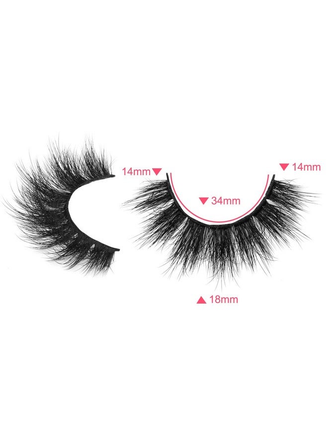 Eyelashes False Lashes Fluffy 18Mm Long Faux Mink Eye Lashes Pack Dramatic Thick Volume Fake Eyelashes 12 Pairs Soft Reusable Lashes Multipack