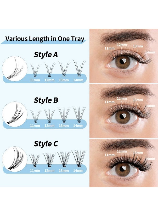 Diy Lash Extension 324Pcs Individual Lashes Cluster C Curl Eyelash Cluster 1114Mm 3 Styles Mix Lash Clusters Diy Eyelash Extensions At Home (0.07C1114Mix)