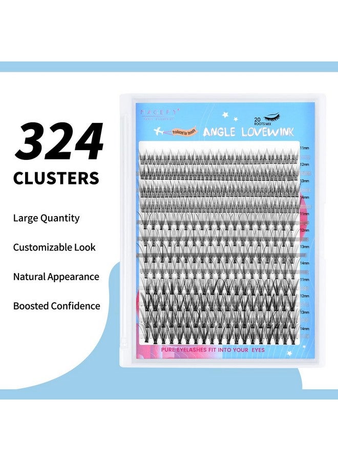 Diy Lash Extension 324Pcs Individual Lashes Cluster C Curl Eyelash Cluster 1114Mm 3 Styles Mix Lash Clusters Diy Eyelash Extensions At Home (0.07C1114Mix)