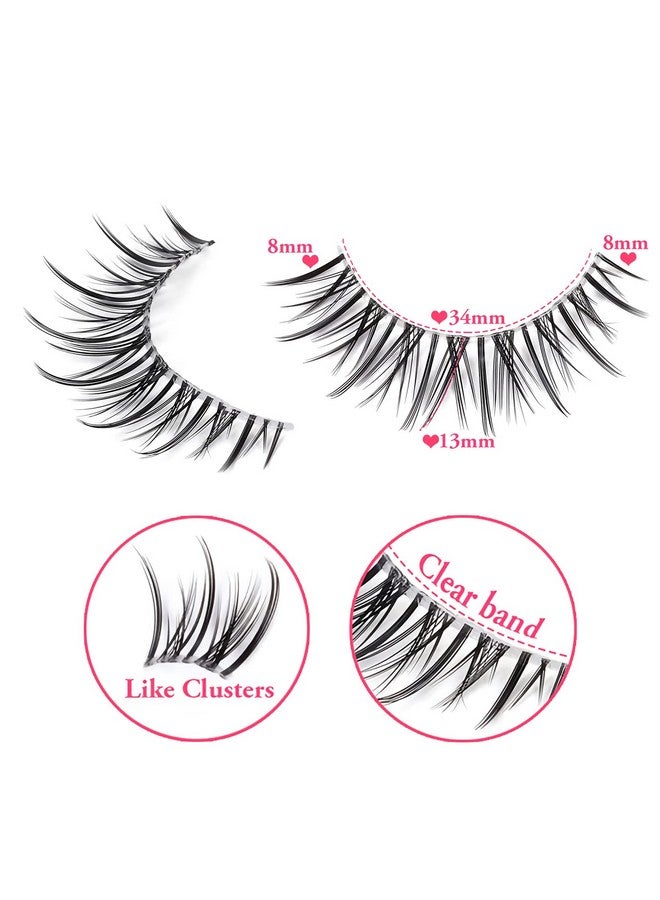 Manga Lashes Natural Look Japanese Anime Lashes Korean Asian Wispy Spiky Lashes With Clear Band Short Fake Eyelash 10 Pairs Pack By Outopen