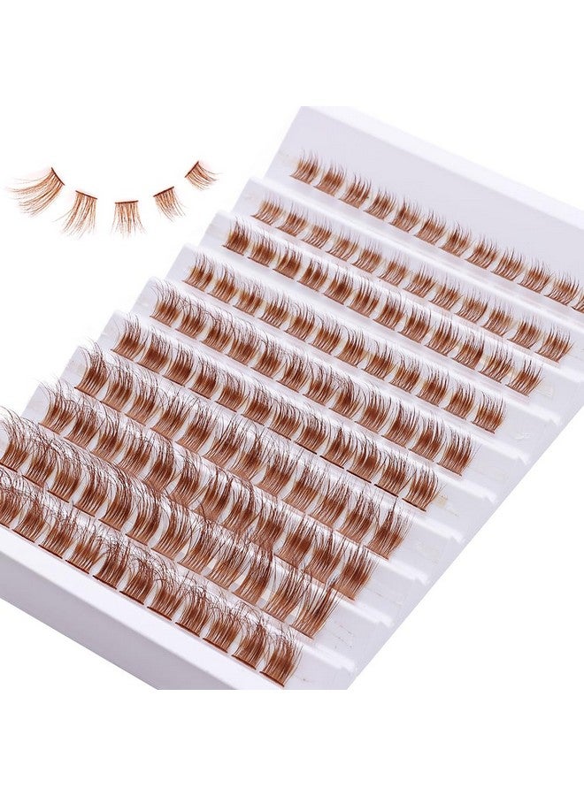 Brown Lashes Clusters 140Pcs Natural Look False Eyelashes Extensions D Curl Fluffy Wispy Cat Eye Lashes Individuals Diy Lash Extensions At Home (Z01)