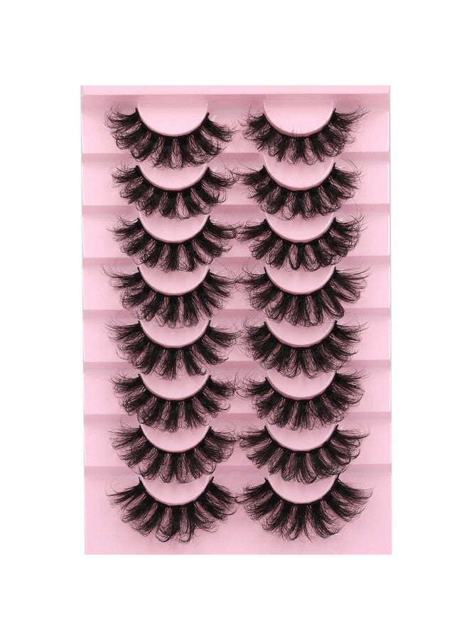 Mink Lashes Fluffy Wispy False Eyelashes 8 Pairs D Curl Faux Mink Lashes That Look Like Extensions Dramatic Long Volume Lashes Pack By Eefofnn