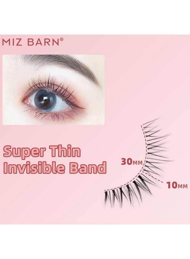 Daily Lashes 4 Pairs Natural Look False Eyelashes, Natural Soft Lightweight Comfortable Short Lashes Strip Cross Clear Band Handmade Fake Eyelashes(Gt10)