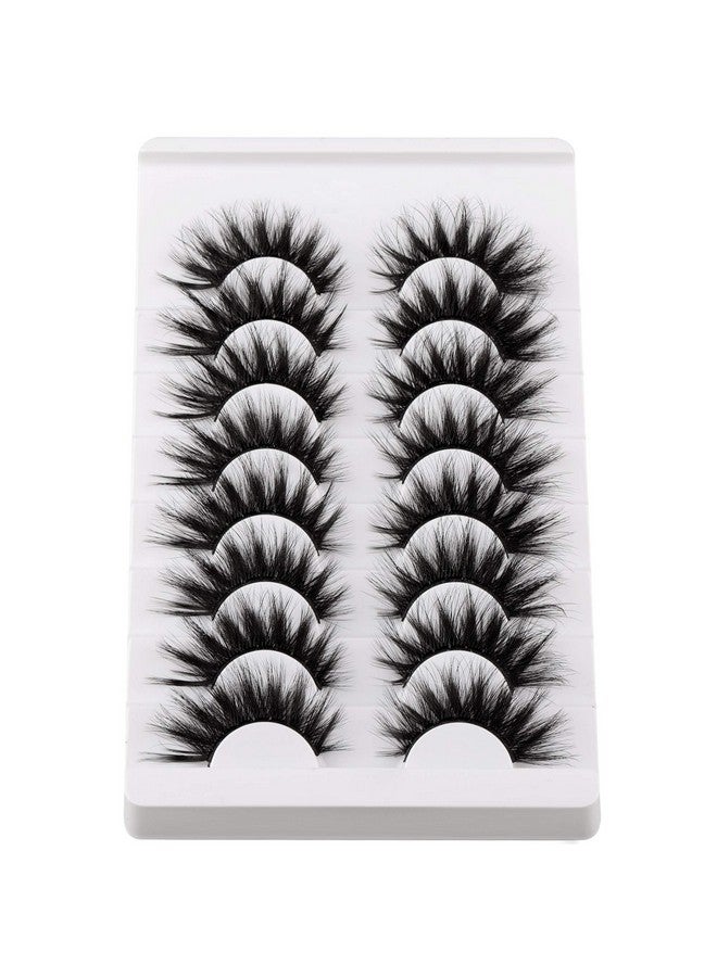 False Eyelashes Fluffy Mink Lashes 20Mm Long False Lashes 9D Cateye Volume Faux Mink Lashes Pack 8 Pairs By Fanxiton