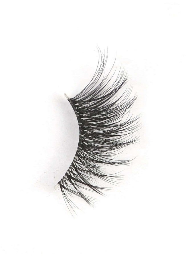 False Eyelashes Natural Half Lashes Cat Eye Clear Band Lashes Fluffy Wispy 3D Faux Mink Lashes Pack Soft Strips Fake Eyelashes 7 Pairs