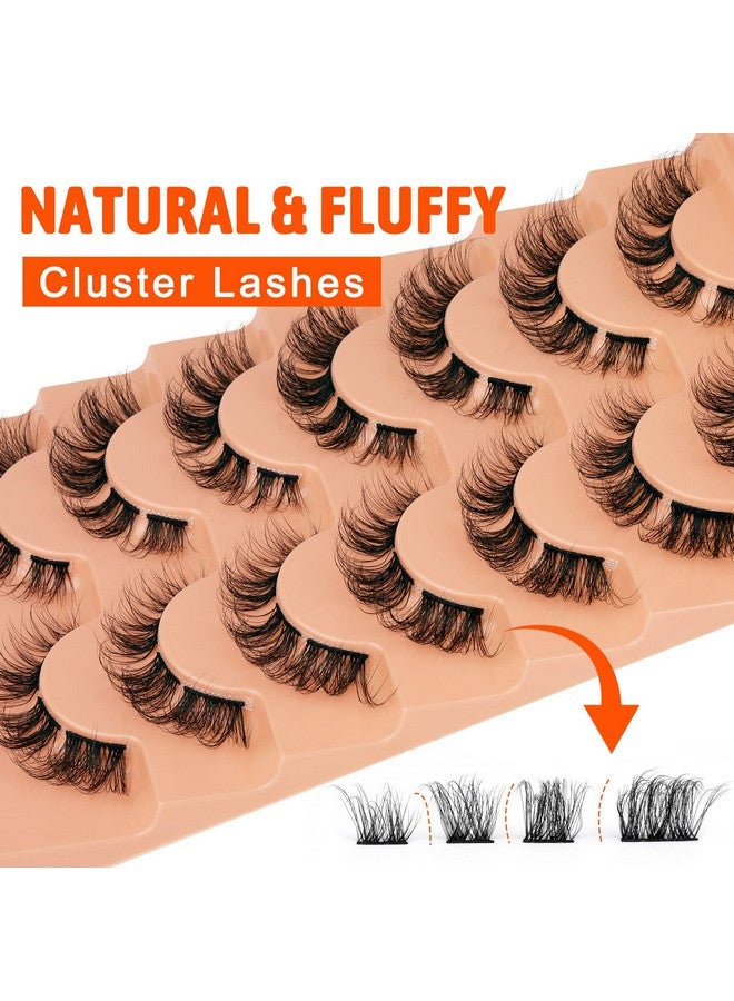 Natural Cluster Lashes D Curl Eyelash Extensions Wispy Individual Lashes Strips False Eyelashes Diy Lash Extensions Multipack By Eefofnn