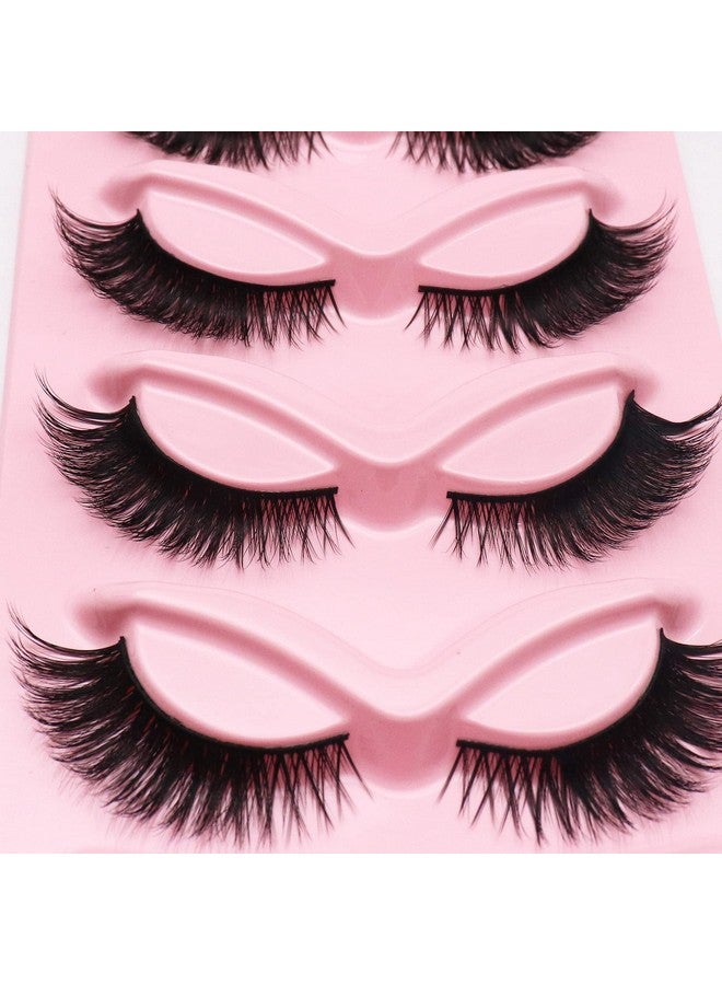 Cat Eye Lashes Natural Look Fox False Eyelashes Gorgeous Wispy Faux Mink Lashes 5 Pairs Pack (Charming)