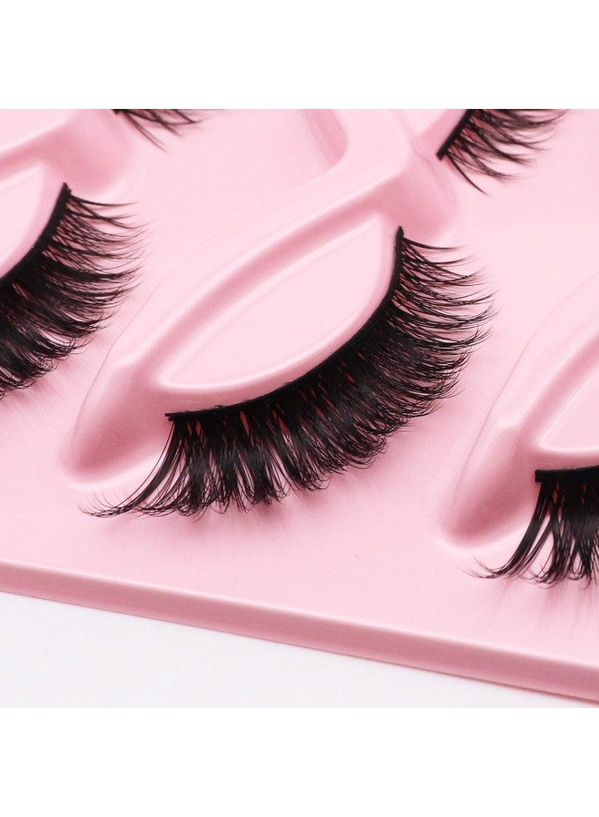 Cat Eye Lashes Natural Look Fox False Eyelashes Gorgeous Wispy Faux Mink Lashes 5 Pairs Pack (Charming)