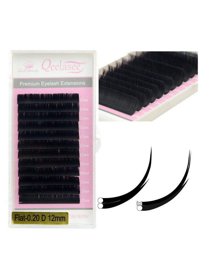 Matte Mink Ellipse Flat Eyelash Extensions 0.20Mm Thickness C Curl 815Mm Mixed Trays Super Soft For Professional Salon Use By Qeelasee