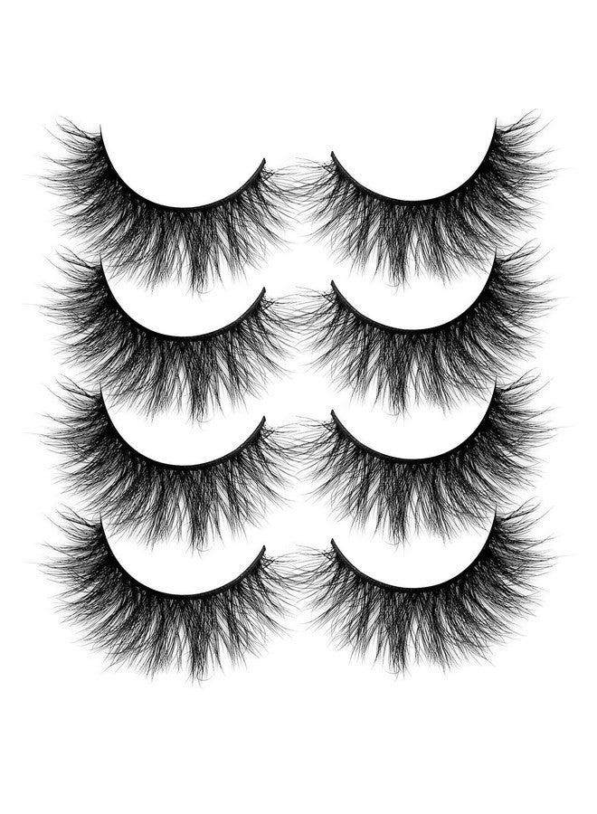 Alicrown Faux Mink Lashes Pack 3D Volume Natural Fluffy Wispies Cross False Eyelashes