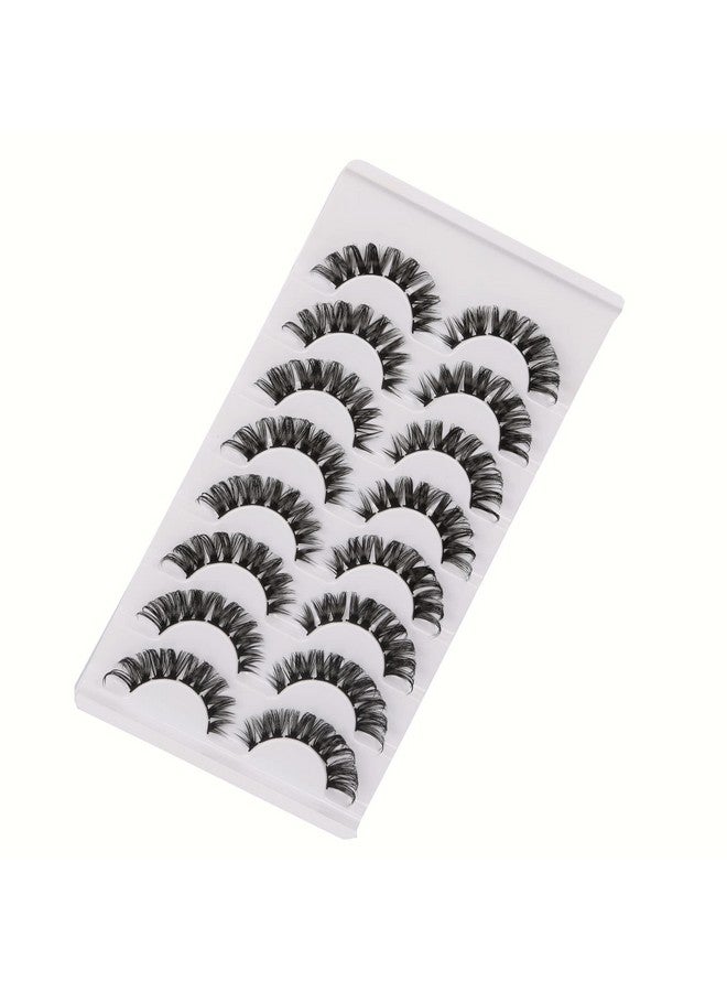 False Eyelashes Cluster Lashes Extension Look Fluffy Lashes Pack D Curl Dramatic Volume Soft Strip Fake Eyelashes 8 Pairs Multipack