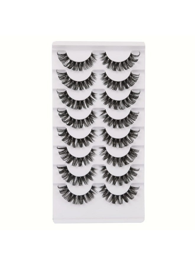 False Eyelashes Cluster Lashes Extension Look Fluffy Lashes Pack D Curl Dramatic Volume Soft Strip Fake Eyelashes 8 Pairs Multipack