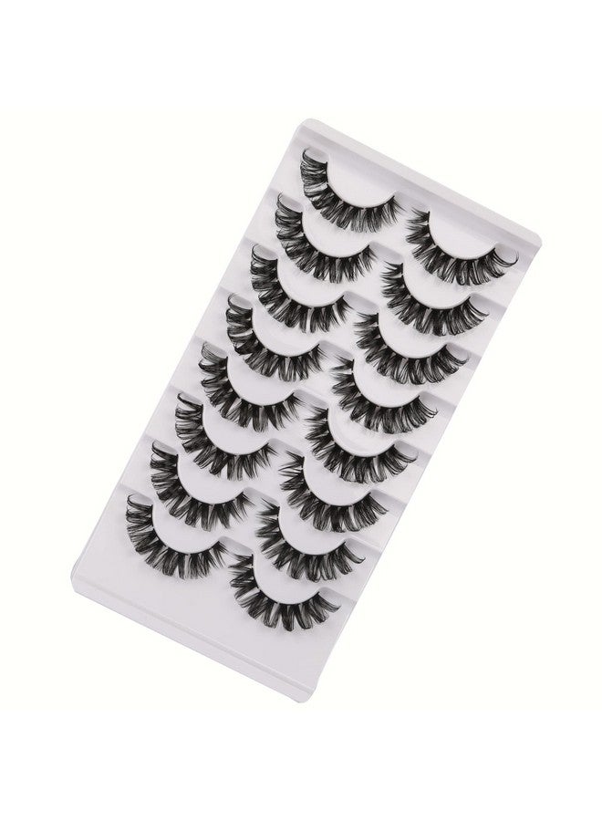 False Eyelashes Cluster Lashes Extension Look Fluffy Lashes Pack D Curl Dramatic Volume Soft Strip Fake Eyelashes 8 Pairs Multipack