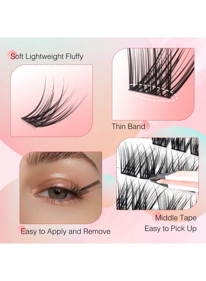 Lash Clusters Wispy 84 Pcs Natural Cluster Lashes C Curl Diy Eyelash Extensions Mix Length Individual Eyelash Clusters Super Thin Band Emeda (Mix 816Mm C Curl Natural Ferry)