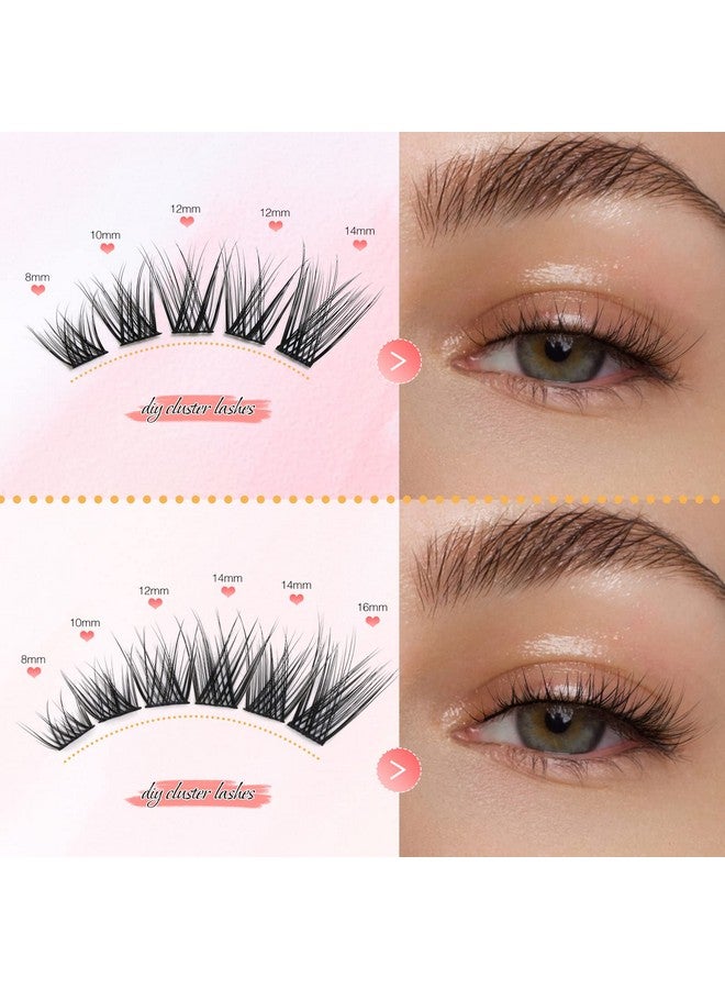 Lash Clusters Wispy 84 Pcs Natural Cluster Lashes C Curl Diy Eyelash Extensions Mix Length Individual Eyelash Clusters Super Thin Band Emeda (Mix 816Mm C Curl Natural Ferry)