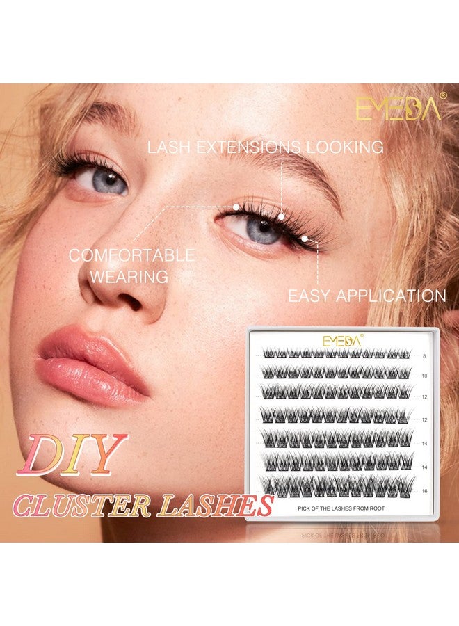 Lash Clusters Wispy 84 Pcs Natural Cluster Lashes C Curl Diy Eyelash Extensions Mix Length Individual Eyelash Clusters Super Thin Band Emeda (Mix 816Mm C Curl Natural Ferry)