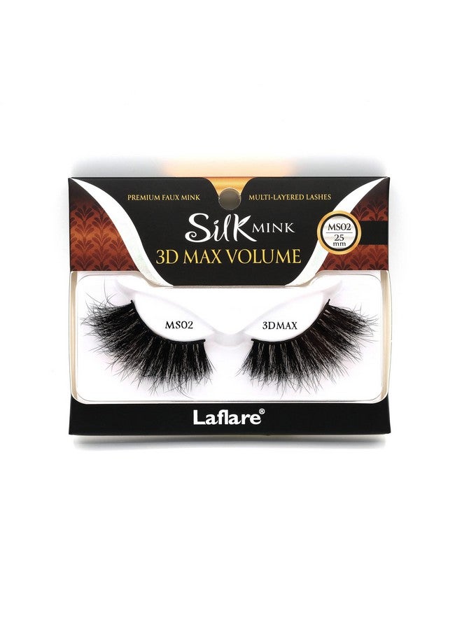 3D Silk Mink Max Volume Premium Faux Mink 25Mm Extra Long Eyelashes, Cat Eyes, Wispy, Fluffy, Soft As Mink, Multilayered Dramatic Volume False Lashes  (Lfmsms02)