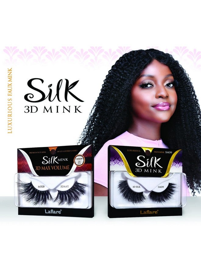 3D Silk Mink Max Volume Premium Faux Mink 25Mm Extra Long Eyelashes, Cat Eyes, Wispy, Fluffy, Soft As Mink, Multilayered Dramatic Volume False Lashes  (Lfmsms02)