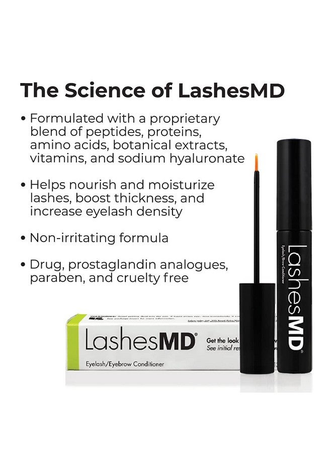 Eyelash Growth Serum & Conditioner, 0.135 Oz. Naturally Enhances For Stronger, Thicker Lashes & Brows Paraben & Cruelty Free Clinically Formulated With Peptides & Botanicals