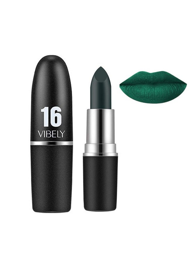 Halloween Matte Lipstick, Long Lasting, Nonstick Nonfading Black Lipsticks Vivid Vampire Lipsticks For Masquerade, Cosplay, Halloween Makeup (15 Green)