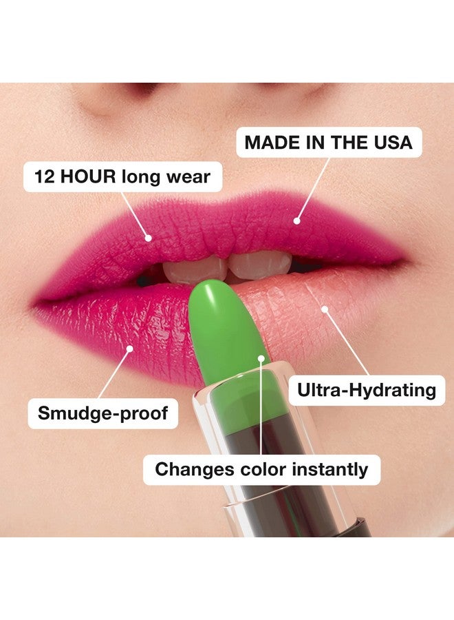 Original Color Changing Lipstick 12 Hours Longlasting, Moisturizing, Smudgeproof, Easy To Apply Creamy Lipstick, Glamorous Personalized Color, Premium Quality Made In Usa (Green)