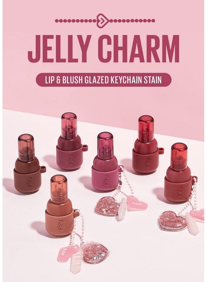 Lip & Blush Glazed Keychain Stain Jelly Charm 04 Fig Soda ; With Triple Berry Complex, Lemon Fruit Extract & Olive Squalane, Hydrating, Easily Buildable And Blendable, Long Lasting Lip Tint
