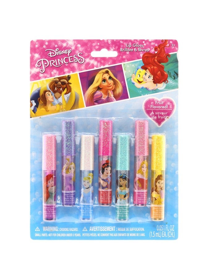 Disney Princess Super Sparkly Lip Gloss Set, 0.05 Fl Oz (Pack Of 7)