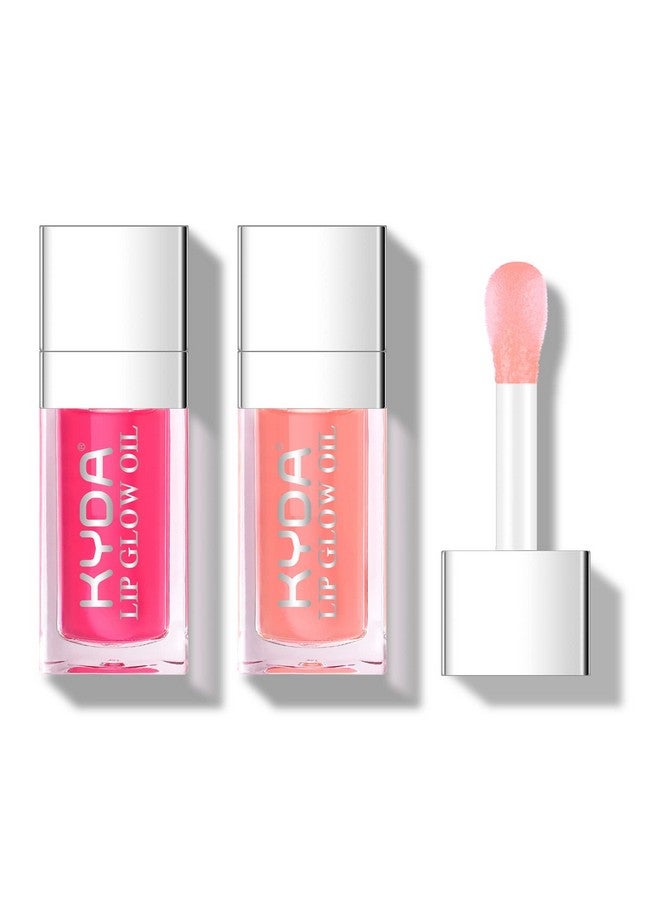 2 Colors Hydrating Lip Glow Oil,Moisturizing Lip Oil Gloss Transparent Plumping Lip Gloss, Lip Oil Tinted For Lip Care And Dry Lips, By Ownest Beauty001+015