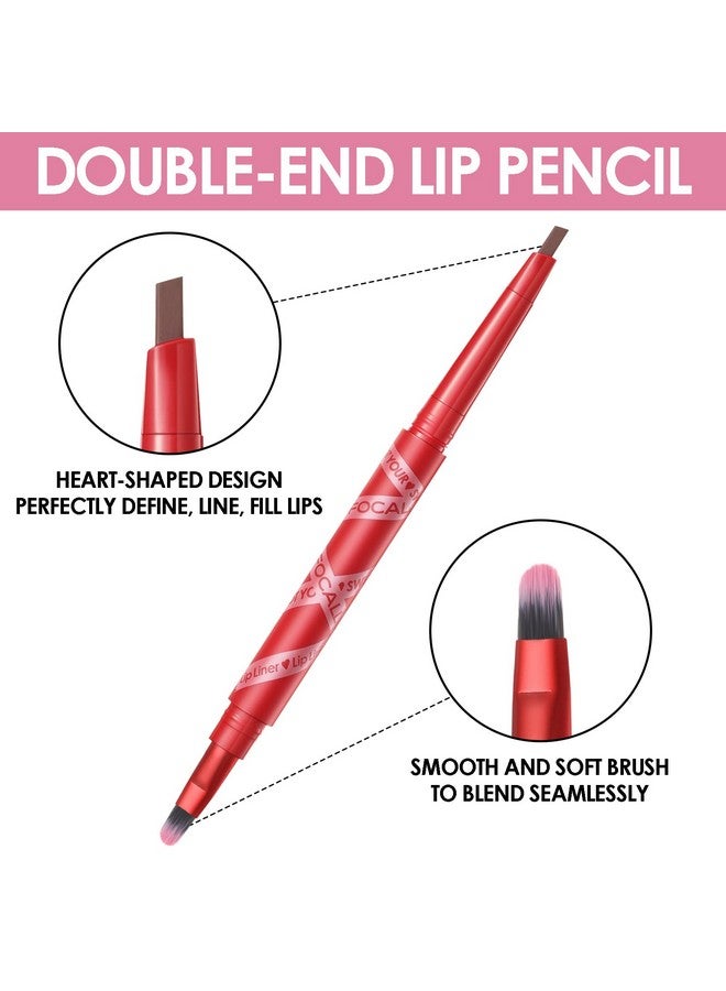 Not Your Sweetheart Lip Liner, Duohead Lip Liner Pencil With Brush, Ultra Fine Lip Pencil, Waterproof, Smooth, Define, Shape & Fill Lips, 05 Not Today