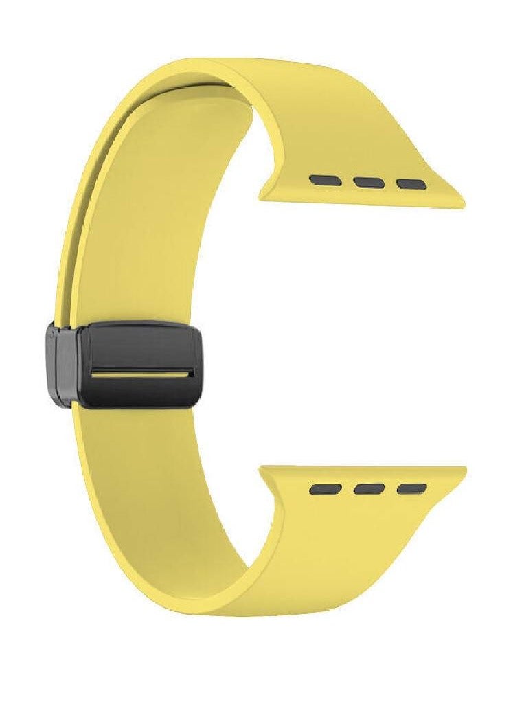 Pack Of 4 Replacement Sport Silicone Strap With Magnetic Folding Buckle For Apple Watch Ultra / Watch Ultra 2 49mm Black/Blue/Green/Yellow