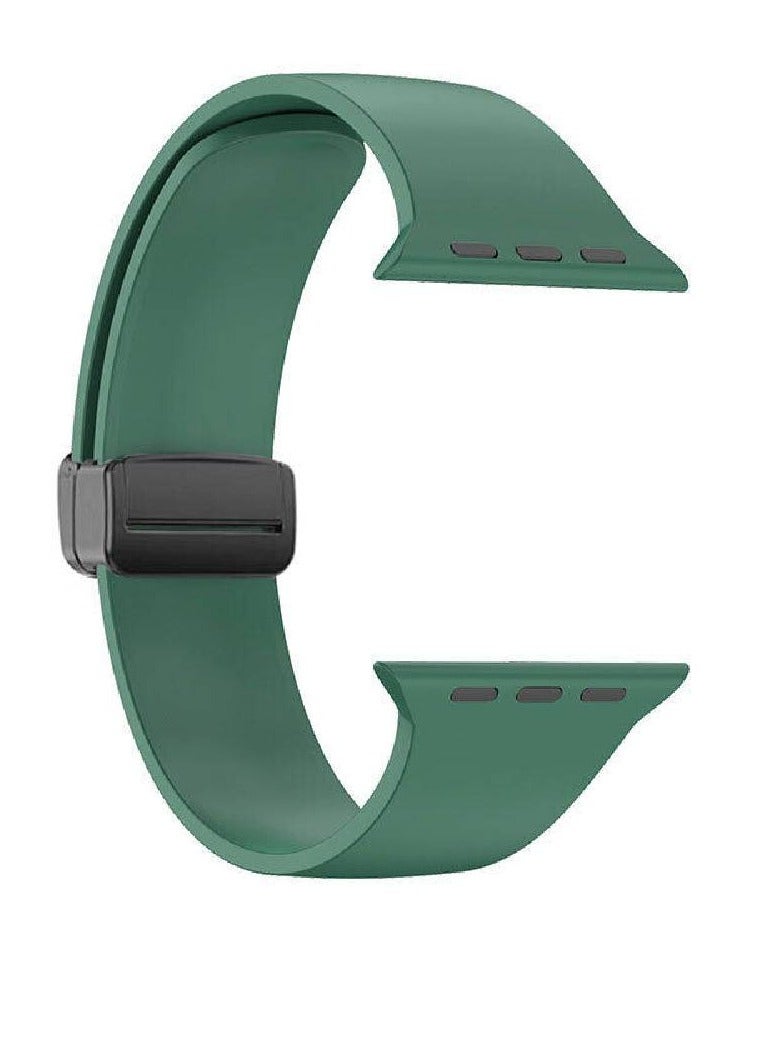 Pack Of 4 Replacement Sport Silicone Strap With Magnetic Folding Buckle For Apple Watch Ultra / Watch Ultra 2 49mm Black/Blue/Green/Yellow