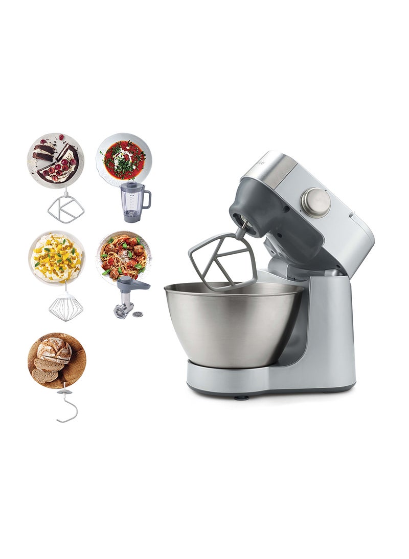 Kenwood Stand Mixer Kitchen Machine Prospero  With  Stainless Steel Bowl, K-Beater, Whisk, Dough Hook, Blender, Meat Grinder 4.3 L 900.0 W KM281SI Grey/Silver