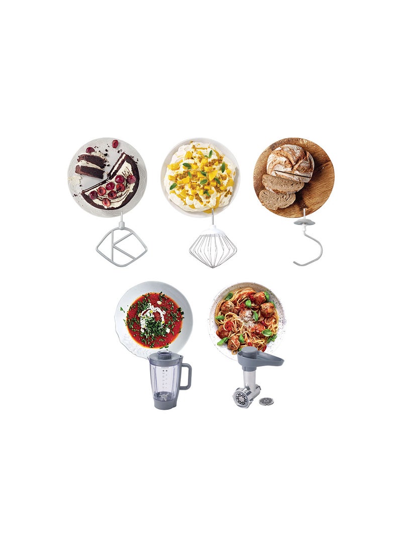 Kenwood Stand Mixer Kitchen Machine Prospero  With  Stainless Steel Bowl, K-Beater, Whisk, Dough Hook, Blender, Meat Grinder 4.3 L 900.0 W KM281SI Grey/Silver