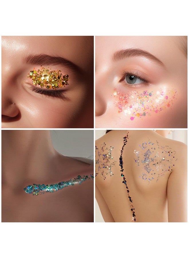 Body Glitter Face Glitter Makeup Festival Glitter Gel, 12 Colors Face And Body Glitter Gel, Hair Glitter Gel, Glitter Gel Makeup, Glitter For Face And Hair