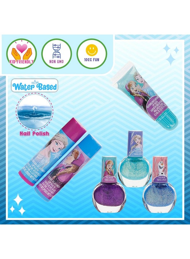 Disney Frozen Train Case Girls Beauty Set, Kids Makeup Kit For Girls, Real Washable Toy Makeup Set, Frozen Gift, Play Makeup, Pretend Play, Party Favor, Birthday, Toys Ages 3 4 5 6 7 8 9 10 11 12