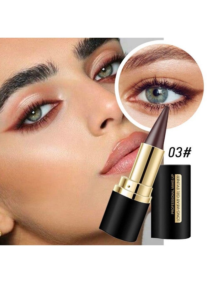 2Pcs Black Brown Gel Eyeliner Pencil Eye Black Face Paint Sticks Makeup Set Waterproof Matte Cream Crayon Eyeliner Pencil Set Cat Eye Liners Eyeshadow Guide Delineador De Ojos Contra El Agua