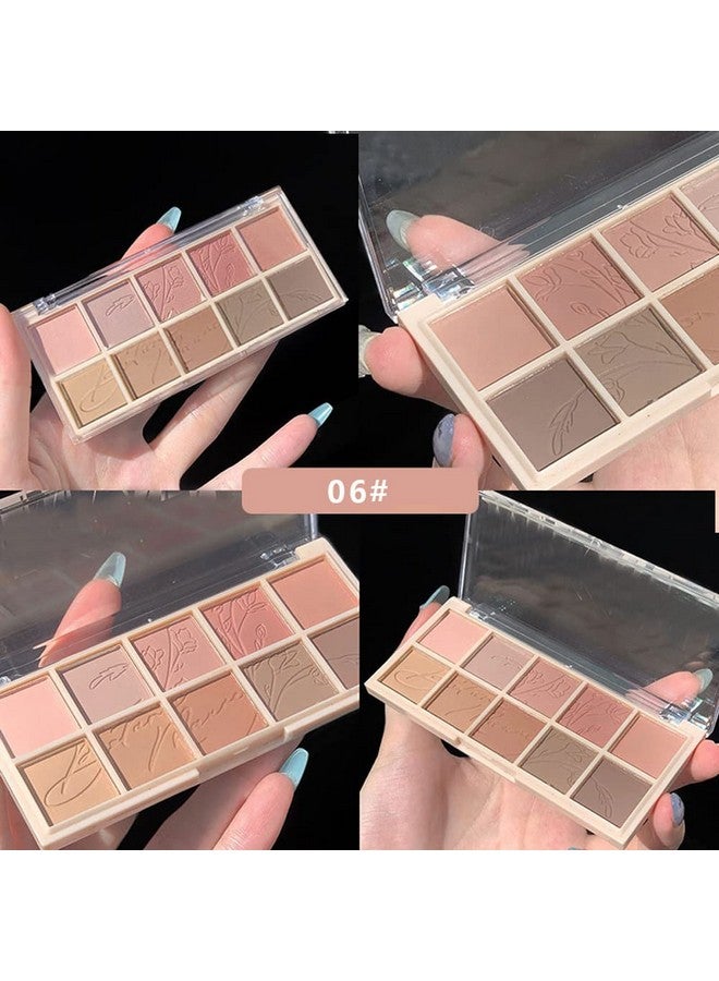 10 Colors Eyeshadow Palette,Matte&Glitter Eye Shadow Velvety Texture Nude Eyeshadow Highly Pigmented Eye Shadow Shades Long Lasting Naturallooking Eye Makeup Palette,06