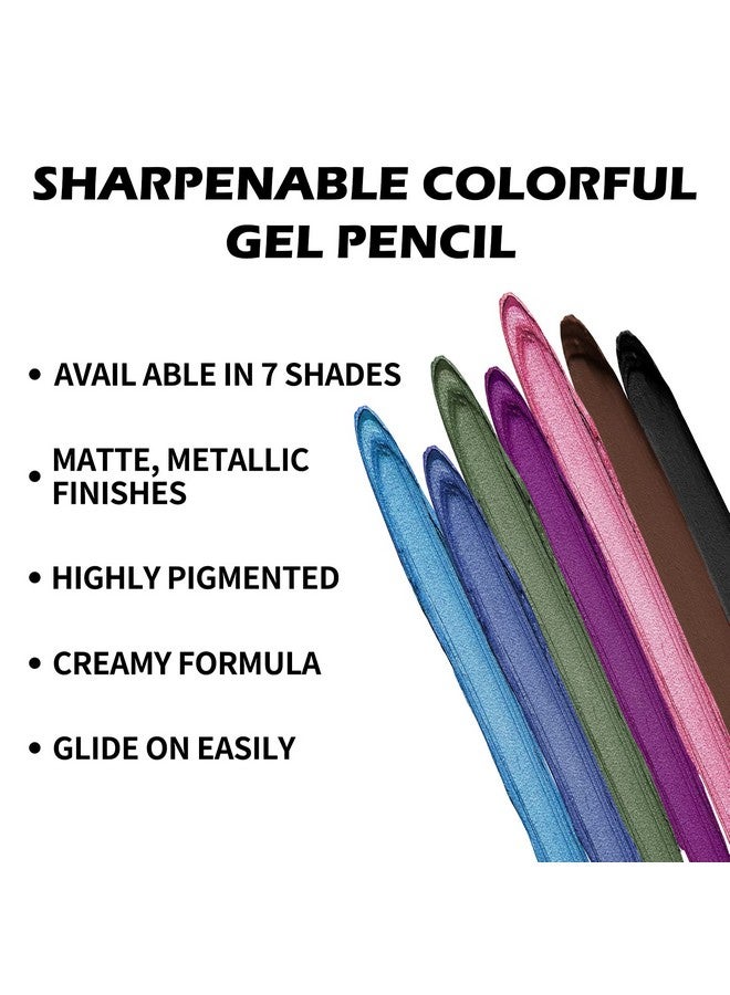 Colorful Gel Eyeliner Pencil, Waterproof Eyeliner Pen, Matte Metallic Eyeliner Set For Women, Cream Eye Shadow Pencil For Colored Eye Makeup