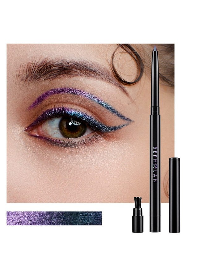 Eyeliner Pencil,Purple Eyeliner,Colored Eyeliners,Metallic Eyeliner,Blue Purple Shifting Colors Glitter Waterproof Eyeliner,24H Longlasting Eyeliner Pen,Purpleblue Shifting (Northern Light)