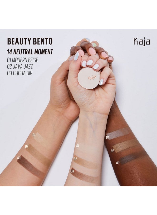 Beauty Bento Collection Bouncy Eyeshadow Trio ; Neutral Earthy Tones, Travel Size, 14 Neutral Moment, 2019 Allure Best Of Beauty Award, 0.03 Oz