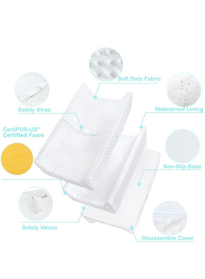 Changing Pad with Ultra Soft Plush Cover Waterproof Contoured Diaper Changing Pad for Dresser Top Baby Changing Table Pads Cover Waterproof Hypoallergenic Washable