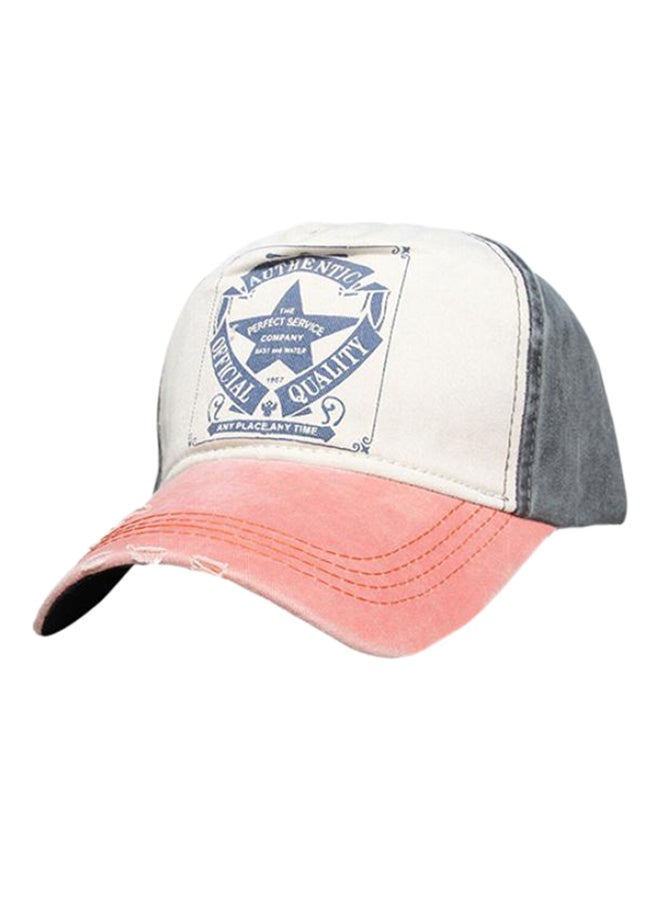 Snapback Baseball Cap Beige/ Grey/ Peach