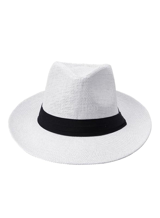 Ribbon Decor Panama Hat White