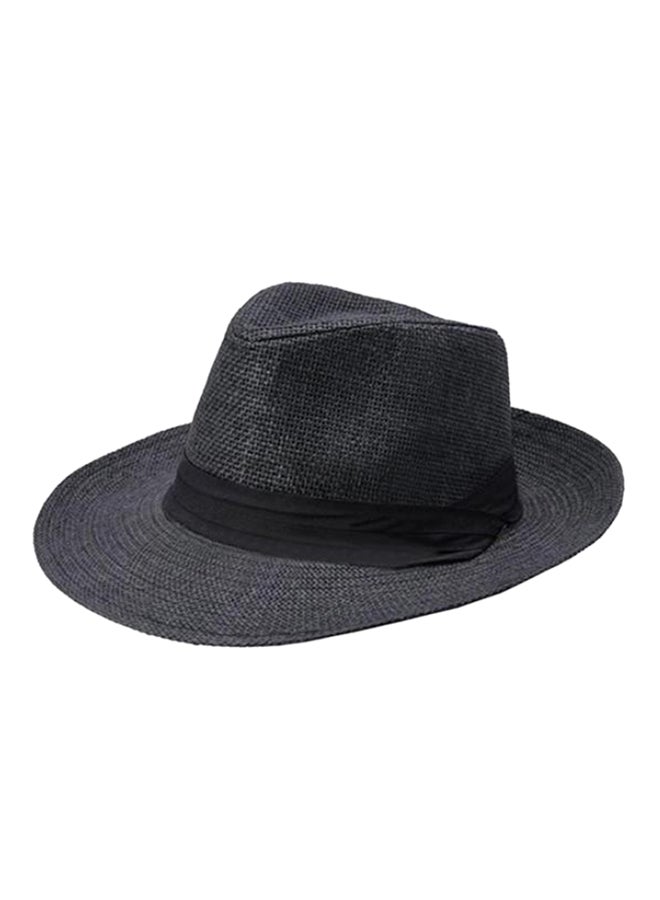 Ribbon Decor Panama Hat Black