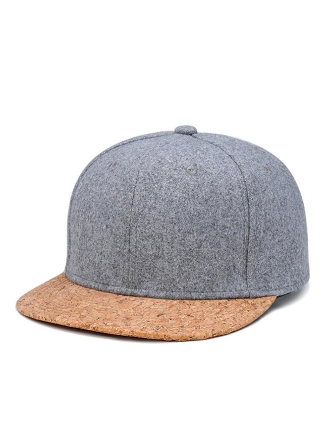 Snapback Peaked Cap Light Grey