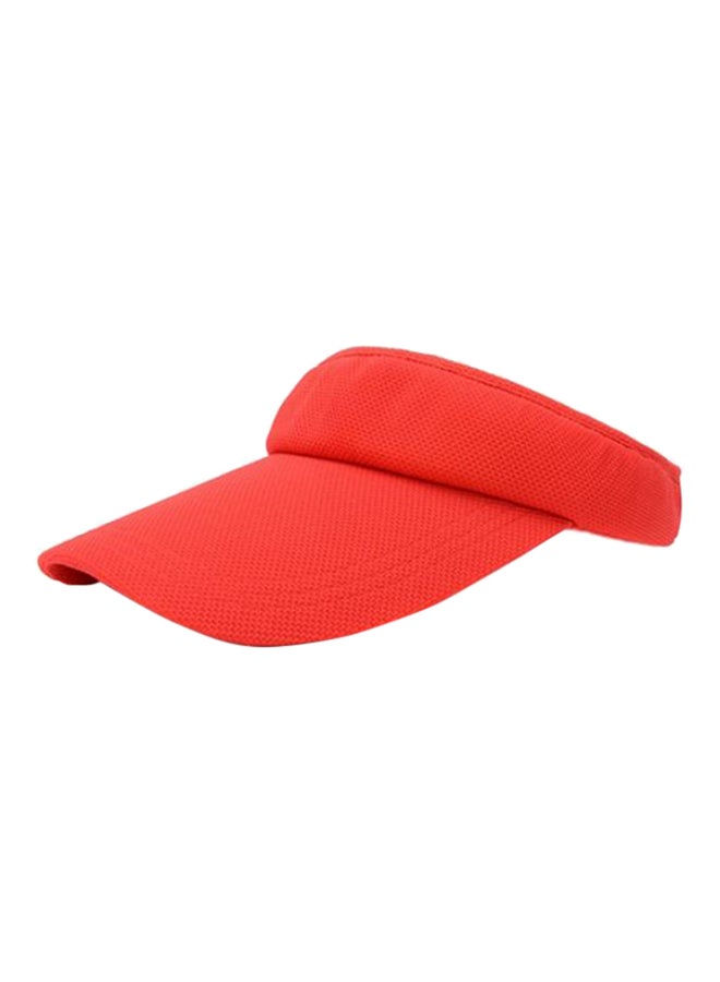 Solid Pattern Visor Cap Red